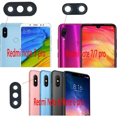 For Xiaomi Redmi Note 6 Pro/note 6 note 5 pro note7 7 pro Rear/Back Camera Glass Lens with sticker glue Replacement Parts