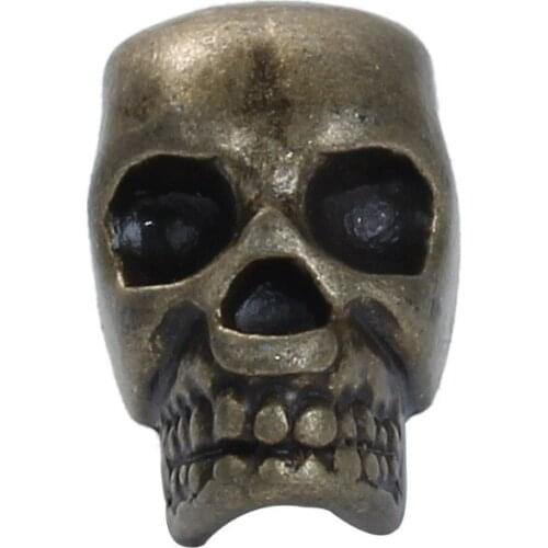 DoreenBeads 30 PCs Zinc Based Alloy 3D Spacer Beads Skull Antique Bronze / Silver Color Fit Bracelet Jewelry making For woman