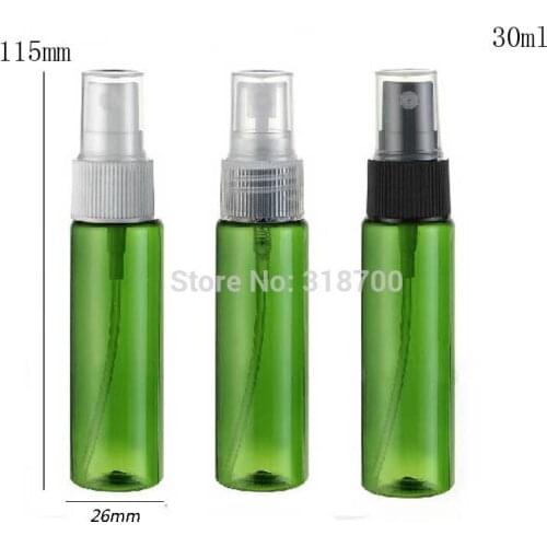 50 x 30ml Cyliner plastic perfume bottle, 1oz green half cover spray bottle,cosmetic packaging, cosmetic container