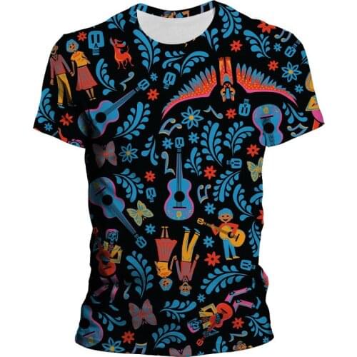 Boy Girl Kids Oversized T Shirt Coco Summer Fashion Disney 3D Print Mens T-shirts Harajuku Cartoon Anime Women Clothes