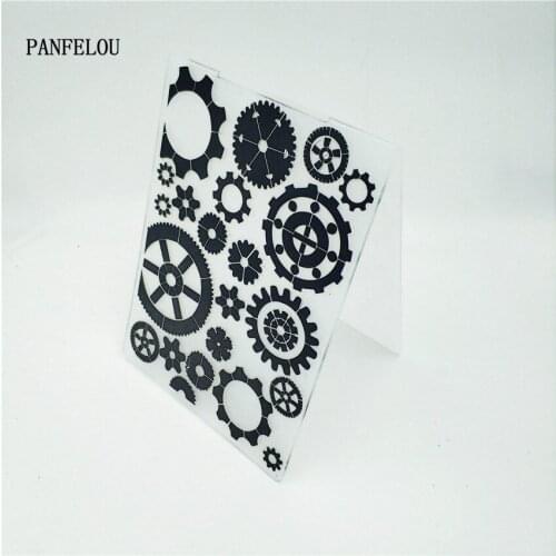 HOT plastic gear craft card making paper card album wedding decoration clip Embossing folders