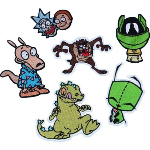 GUGUTREE embroidery dinosaur patches cartoon patches badges applique patches for clothing ZK-135