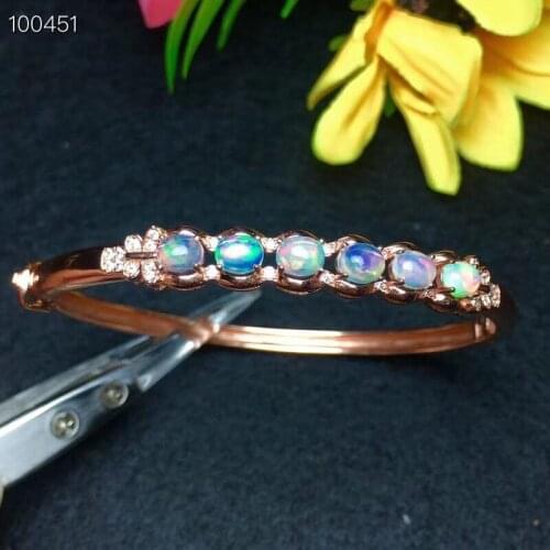 Best Gift Natural and Real Opal Bangle 925 sterling silver Fashion Opal Bangle
