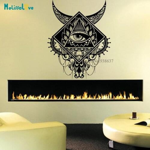 Mandala Eye See Everything Moon Eagle Wall Decal Living Room bedroom Removable Vinyl Wall Stickers BB552