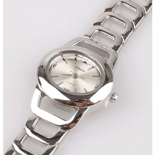 New Fashion Casual Silver Popular Lady Women Girl Watch Stainless Steel Band Luxury Dress Wristwatch 4 Colors