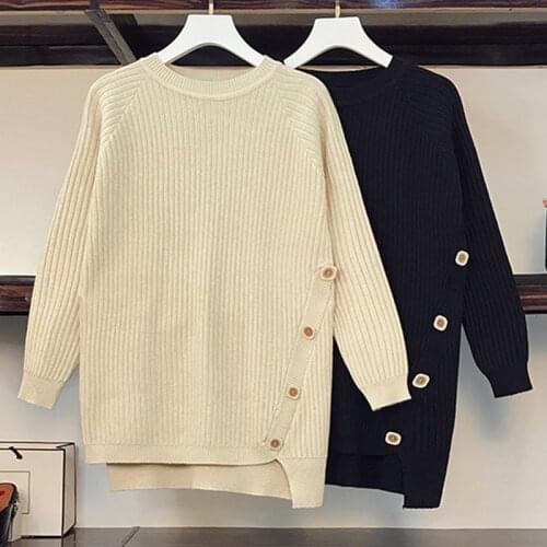 2021 Autumn And Winter Solid Sweater Jumpers Retro Korean Style Loose Knitwear Mohair Warm Basic Sweater Womens Knitwear