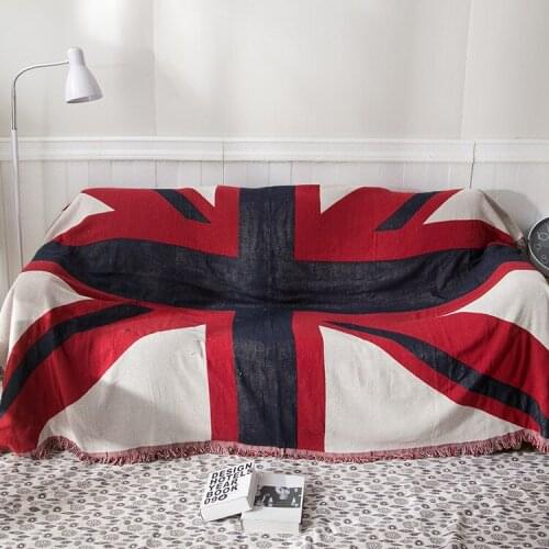 Retro British Flag Geometry Throw Blanket Multifunction Slipcover Cobertor Sofa Cover Home Carpet