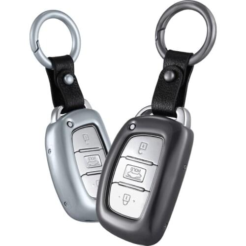 Anti-collision and scratch-resistant special key shell keychain metal key bag cover For Hyundai Tucson 2015-2019