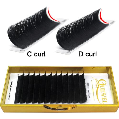 Quewel Easy Fan Eyelash 05/07mm Flowering Russian Volume Eyelashes Extension Faux Mink Austomatic Bloom Lashes D Curl Thick Lash