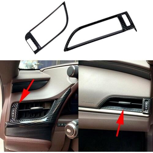 Carbon Fiber Style Side Air Condition Vent Outlet Frame Cover Trim Fit For Lexus ES350 ES300h 2019 2020 2021 Accessories