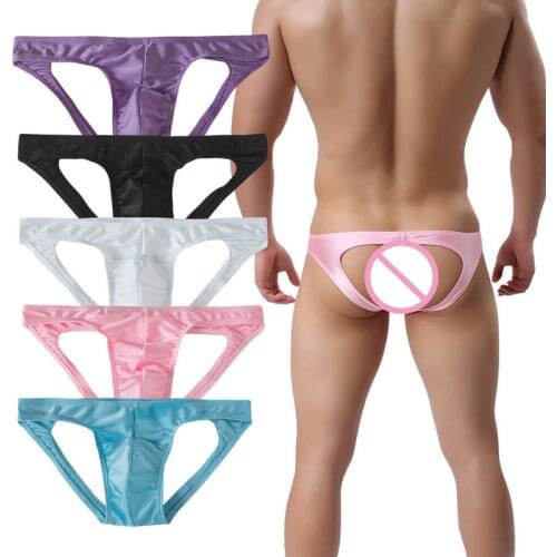 Men Sexy Underwear Backless Briefs Male Underpants Men Lingerie Open Back Briefs Jockstrap Hombre Sissy Panties Thongs G Strings