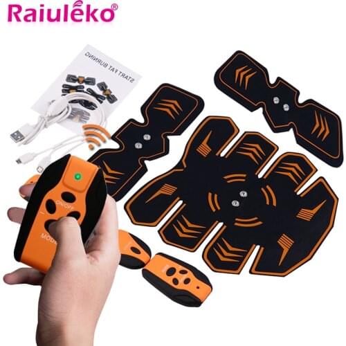 Remote USB Smart EMS Electric Pulse Treatment Massager Abdominal Muscle Stimulator Home Fitness 10 Levels of Intensity 6 Modes