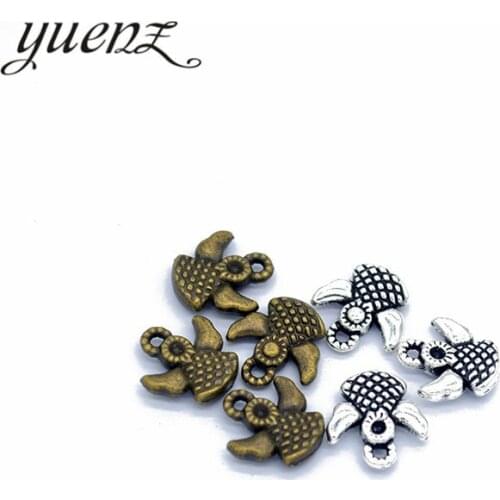 YuenZ 30pcs 2 color Antique Silver color angel Charms Zinc alloy Pendant Jewelry DIY Necklace earring 10*9mm I224