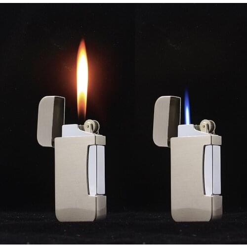 Double Flame Lighter Torch Flame Switchable Grinding Wheel Gas Lighter Refillable Butane Gas Jet Lighter