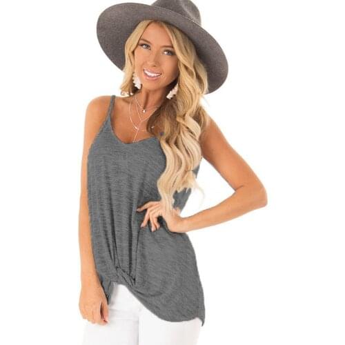 Sexy Suspender Vest 2020 Summer European And American Womens Fashion Casual Sleeveless Kink T-Shirt