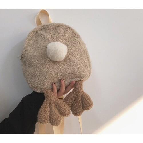 HISUELY Winter Faux Fur Women Bucket Bags Small Plush Shoulder Bag Casual Lady Handbag Fashion Shopping Bag Travel Female Purse