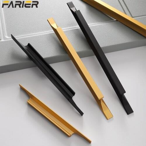 Wardrobe golden handle kitchen cabinet handle aluminum alloy drawer handle furniture hardware