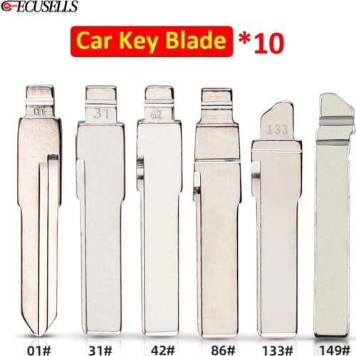 10Pcs/Lot #01 #42 #31 #86 #133 #149 Uncut Car Key Blade For Audi for VW Polo Passat B5 Tiguan Golf Santana Bora Seat for Skoda