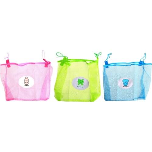 2017 Cute Child Bath Toy Storage Bag Organiser Net Suction Baskets Kids Bathroom Mesh Bag APR12_30