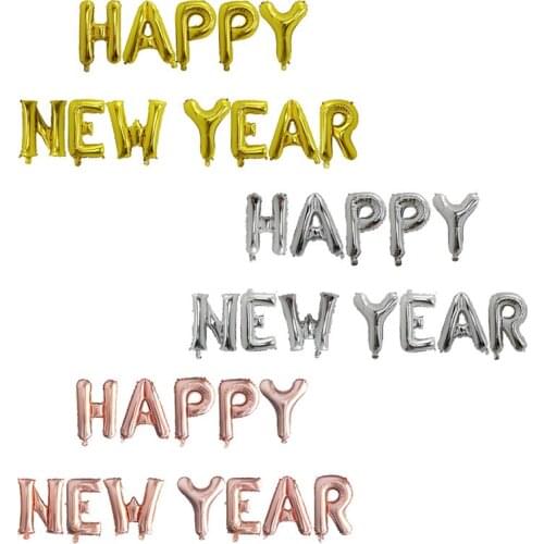 2021 Happy New Year Letter Number Balloons Foil Balloon Rose Gold Silver Festival Party Decoration Globos Home Shower Air Balls