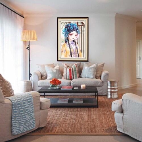 5D DIY Diamond Painting Face Drama Full Square Round Diamond Embroidery Peking Opera Drama Picture of Rhinestones Handmade Gift