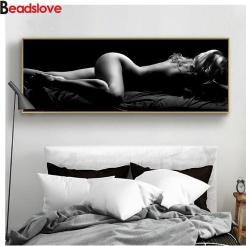 5d round square diamond embroidery Nude Figure Picture black white Sleeping Beauty large size Diy full diamond painting wall art
