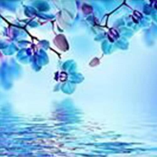 5D Diy Diamond Painting Water Orchid Diamond Embroidery Flowers Cross Stitch Decoration Mosaic Pattern Crafts Wall Stickers