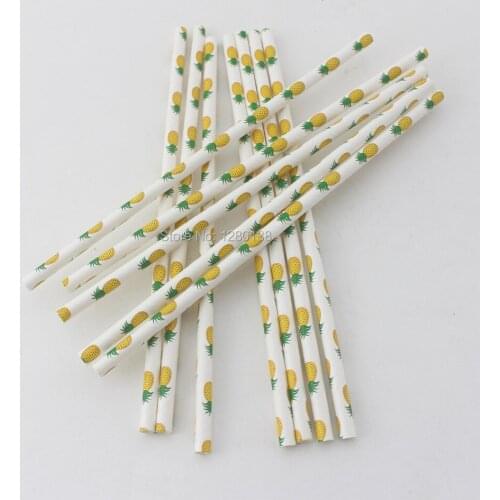 250pcs/lot Mason Jar Paper Straws Fruit Design(Watermelon/Pineapple/Strawberry) Straws Wedding Celebration Hawaiian Party Decor