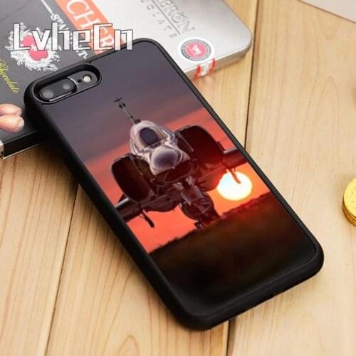 LvheCn At The Sunrise aircraft plane landing Phone Case For iPhone 5 6 7 8 plus 11 12 Pro X XR XS Max Samsung GalaxyS7 S8 S9