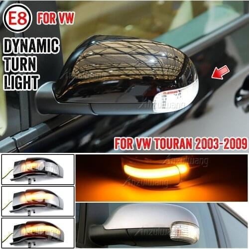 For VW For Volkswagen Touran 2003-2009 Dynamic LED Turn Signal Side Wing Mirror Indicator Sequential Flashing Light