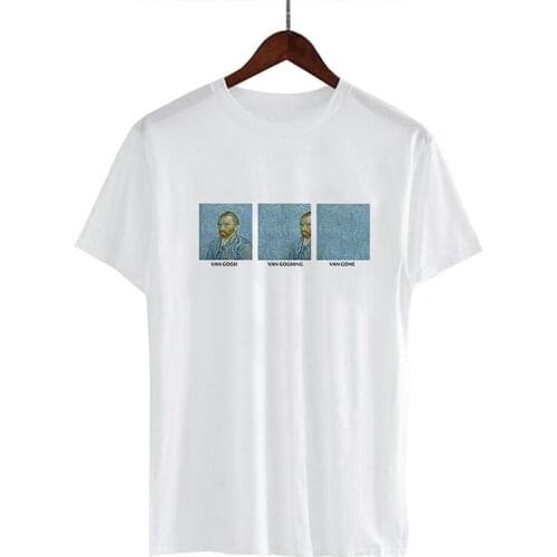 Womens T-shirt Van Gogh Art T-shirt Ladies Top Print Harajuku Graphic T-shirt Streetwear Casual T-shirt Femme
