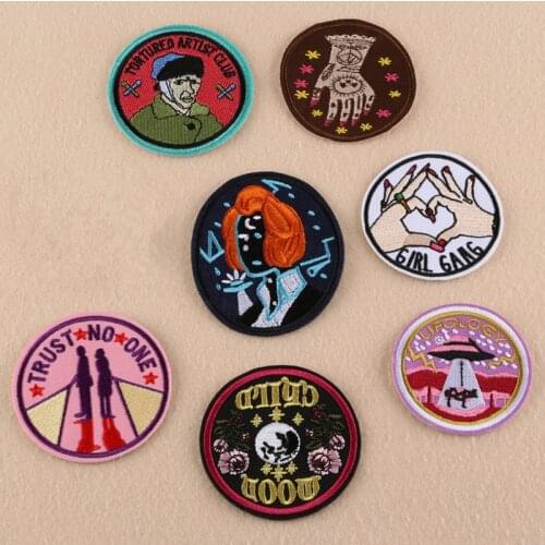 Eyes Parches Embroidered Iron on Patches for Clothing DIY Stripes Clothes Patchwork Sticker Custom Badge Applique badge