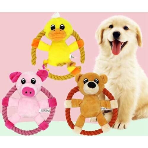 Dog Toys, Pet Dog Plush Toys, Cotton Rope Naise Bite Indoor Outdoor Interactive Products, Squeaky Big Dog Toys