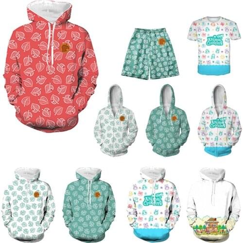Anime Sports Hooded Sweater Animal Crossing Cosplay Costume Game Animal Forest 3D Print Jacket T-shirt Shorts Adult Clothes Tops