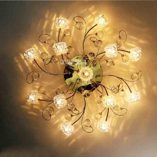 Creative Nordic Modern Minimalist Ceiling Lamp MX8342-13 Crystal Remote Control LED G4 Light Living Room Bedroom Ceiling Lamp