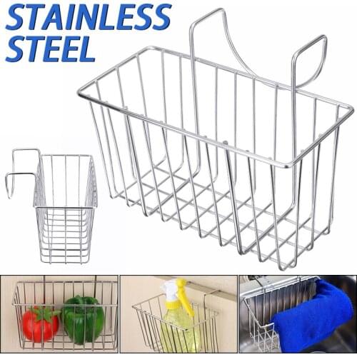 1pc 17.5*7.5cm Stainless Steel Kitchen Baskets Display Storage Boxes Sink Kitchen Storage Accessorie