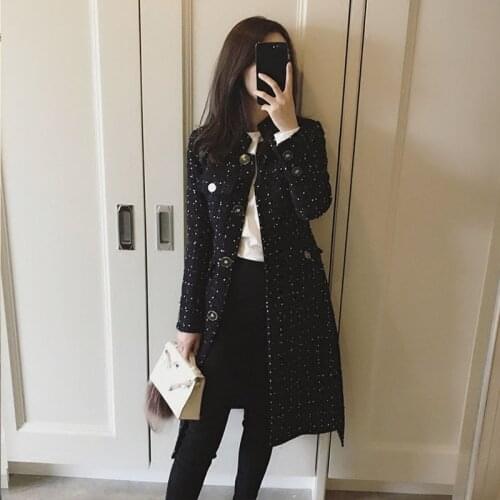 Autumn Winter Wool Jacket Women Double Breasted Coats Elegant Overcoat Basic Coat Pockets Woolen Long Coat Top