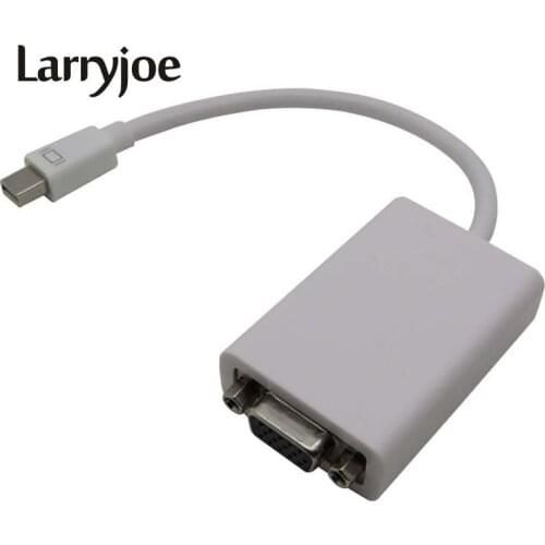 Larryjoe Thunderbolt Mini DP to VGA Adapter Converter Cable for MacBook PC Retail Pack White