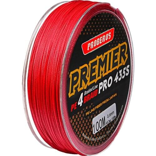 100M Fishing Line 4 Strands PE Braided Red 10 50 100 LB Pound Fish Wire Spider String Lake String Carp Australian Pesca