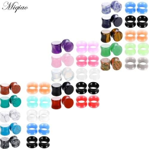 Miqiao 20pcs Fashionable Simple Stone Silicone Set Ear Expander 6mm-16mm Exquisite Body Piercing Jewelry
