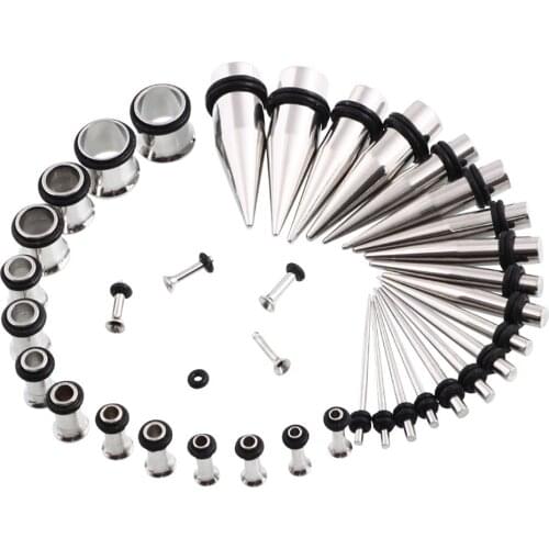 TIANCIFBYJS 14G-00G 36/18pcs Ear Gauges Stretching Kit Tapers Plugs Eyelets Acrylic Tapers and Plugs Expander Set Body Piercings