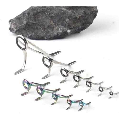 7Pcs Mixed Size Fishing Top Rings Rod Pole Repair Kit Line Guides Eyes Sets