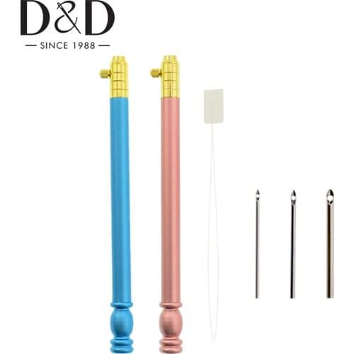 3pcs Punch Needle Embroidery Kit Metal Handle Yarn Punch Needle Weaving Tools for DIY Craft Stitching Applique