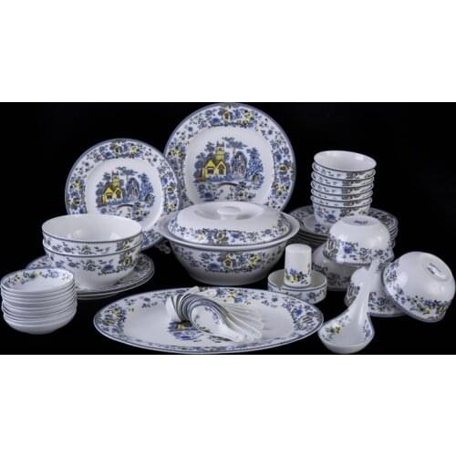 Jingdezhen ceramic tableware bowl set 56 bowl dishes porcelain tableware tableware set
