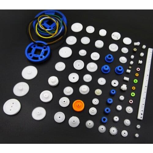 80pcs K015B Plastic DIY Gear Set Single Double Layer Crown Shaft Axle Sleeve Tooth Strip Bevel Gear Sell At A Loss USA