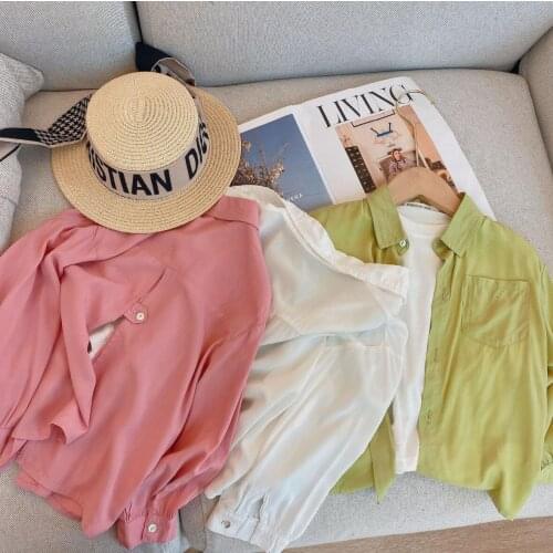 2021 new girls boys shirt cotton summer full sleeve kids top