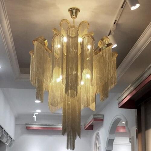 Post-modern Fringe Pendant Lamp Nordic Luxury Engineering Chain Tassel Chain Home Decor Hanging Lamp Indoor Lighting Luminaire