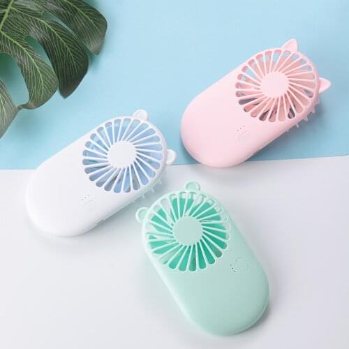 Portable Mini Cute Handheld USB Chargeable Desktop Fan 3 Gears Adjustable Summer Air Cooler Small Hanging Fan For Home Outdoor