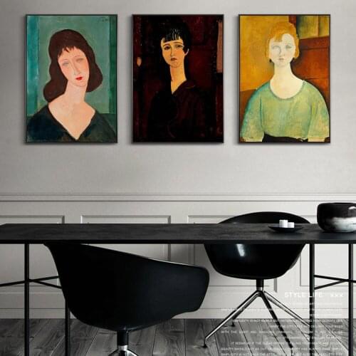 Portrait of Sexy Woman Canvas Paintings By Amedeo Modigliani Famous Wall Art Postes And Prints Abstract Art Pictures Cuadros
