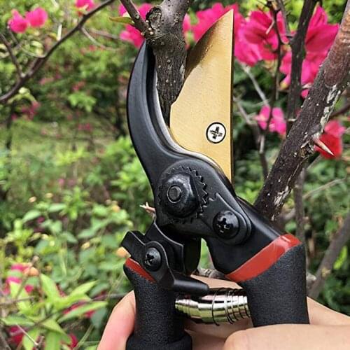 High Carbon Steel Scissors Professional Premium Manganese Steel Pruning Shear Garden Tool Labor Saving Bonsai Solid Snip Floral